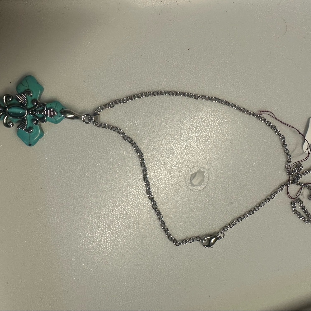 Turquoise‎ Cross Pendant Necklace